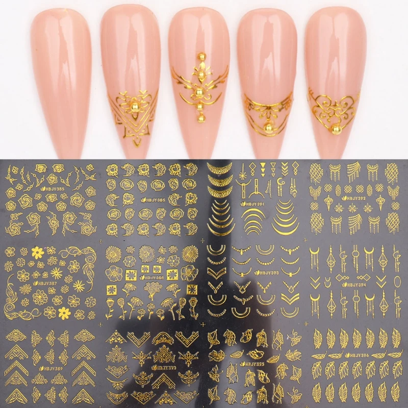 

Fall Leaf Nail Art Stickers Nail Art French Tip White Nail Decals 3d Nail Art Stickers Decals Embossed Flower Vine