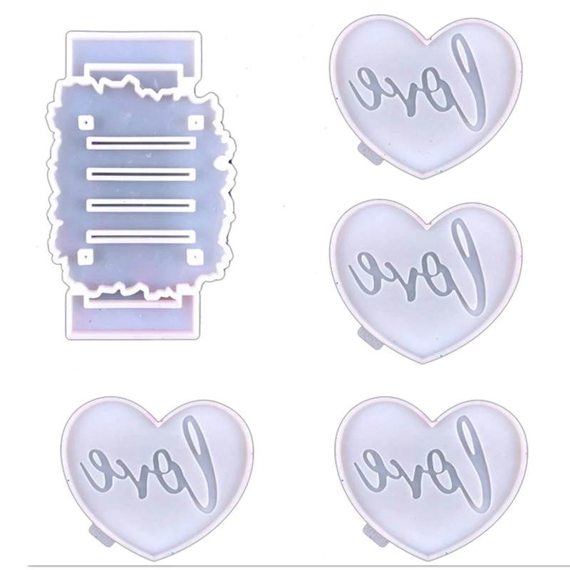 

5 шт., силиконовая форма для подставки под горку в форме сердца