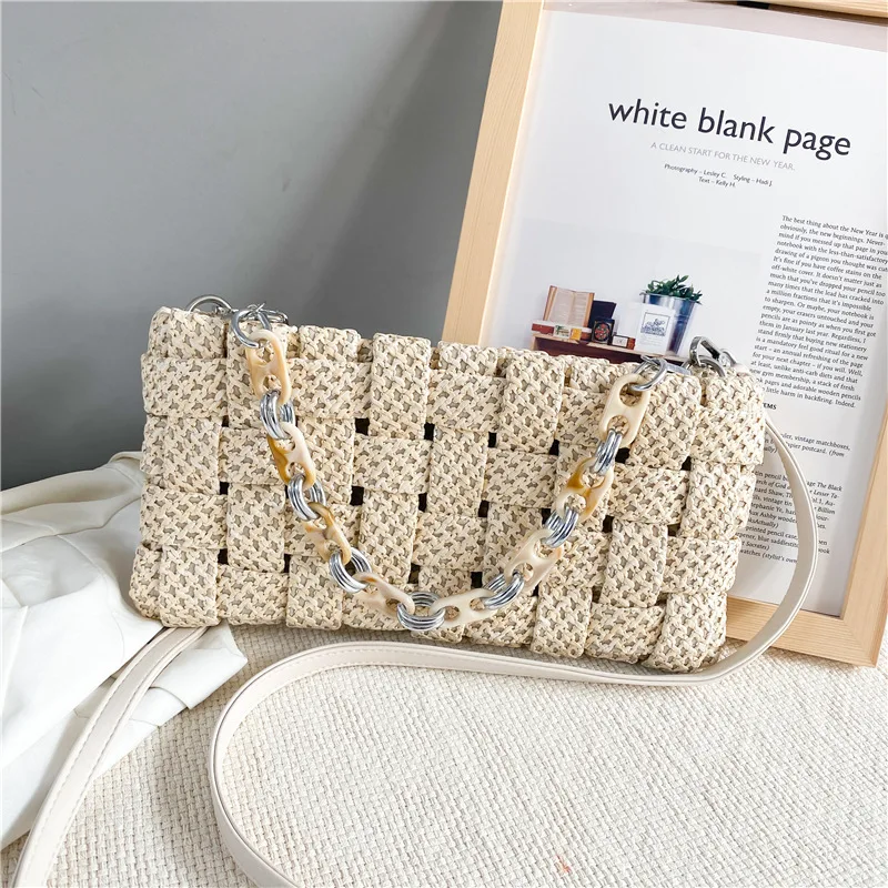 

High Quality 2022 New Fashion Ladies Versatile Solid Color One Shoulder Crossbody Woven Handbag Famous Luxury Designers Sac Cc