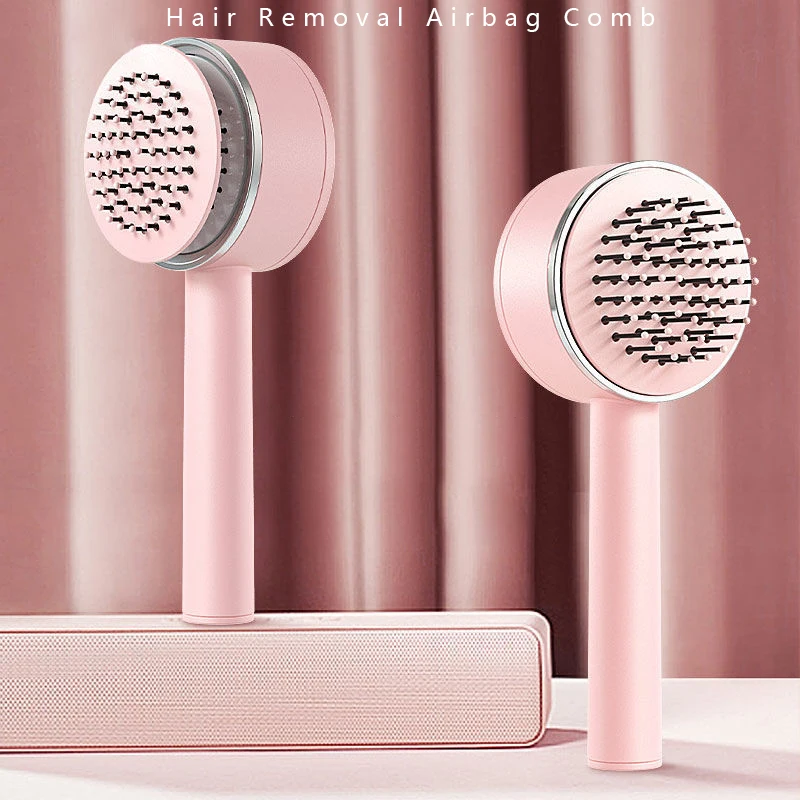 3D Hairbrush One-touch Self Cleaning Hair Brush Scalp Massage Detangling Hairbrush Suitable for Women's Salon Hairdressing Tools