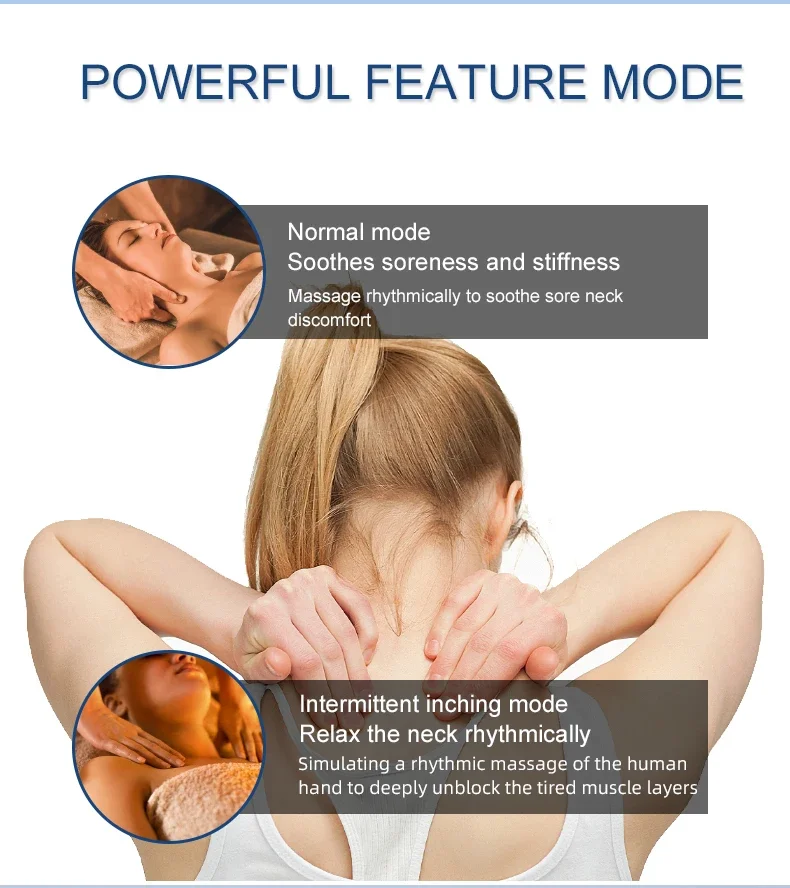 Перезаряжаемый массажер для талии и спины с питанием от USB шейной подушкой