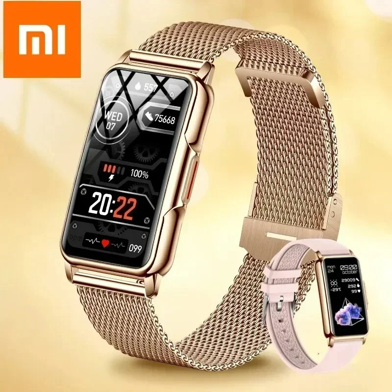 Фото Смарт-часы Xiaomi для женщин и мужчин, подключенный через Bluetooth телефон, музыка, фитнес, все спортивные браслеты, монитор сна, мужские умные часы для женщин №1