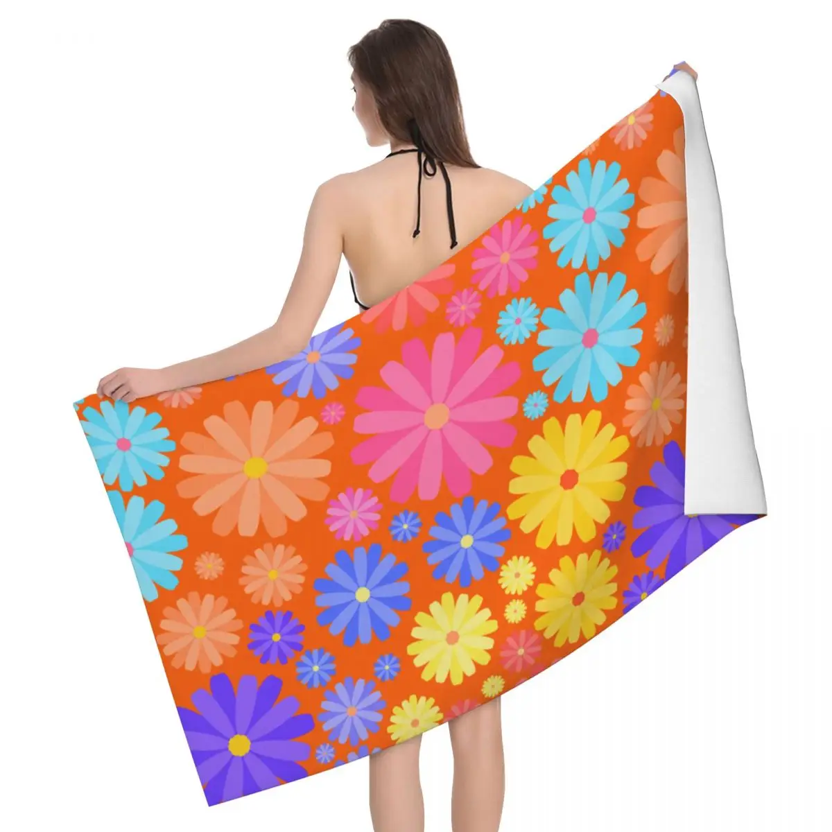 

Flowers Beach Towels Pool Towels Large Sand Free Microfiber Beach Towels, Quick Dry Lightweight Bath Swim Towels