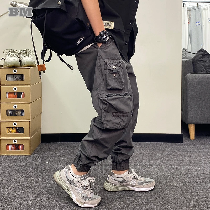 2022 Spring Summer Thin Multi-Pocket Casual Cargo Pants Harajuku Joggers Men Clothing Japanese Streetwear Hip Hop Trousers Male
