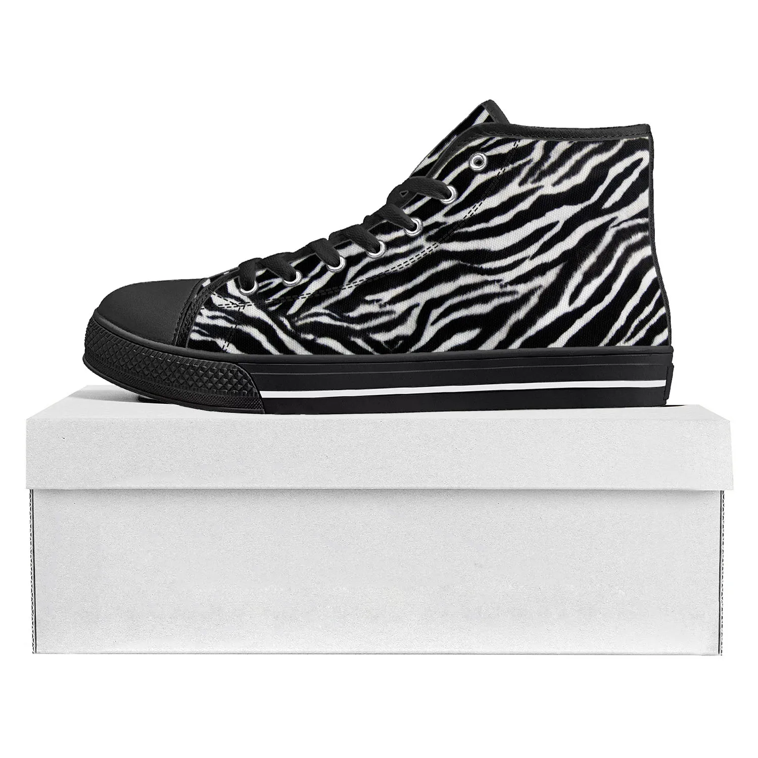 

Zebra Print 3D Fashion High Top High Quality Sneakers Mens Womens Teenager Canvas Sneaker Tide Printed Causal Couple Custom Shoe