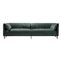 yj nordic fabric sofa simple modern living room straight row high leg italian style light luxury technology cloth sofa