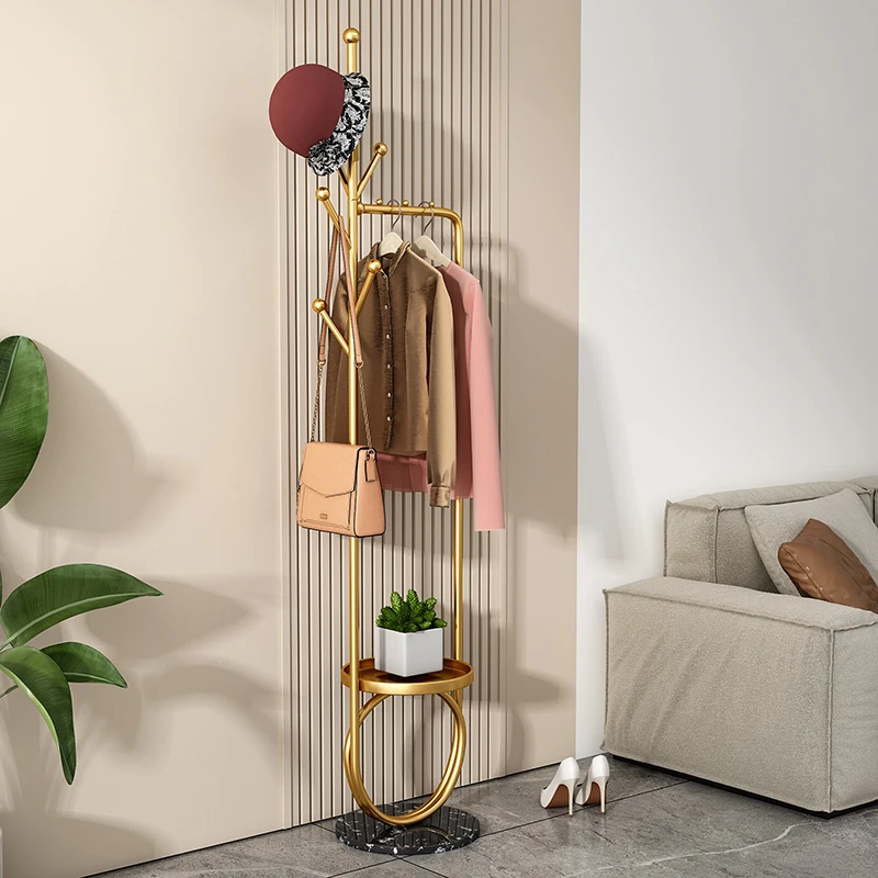 

Hangers Clothing Rack Coat Gold Dry Floor Standing Shoe Garment Perchero De Pie Library Furniture WWH35XP