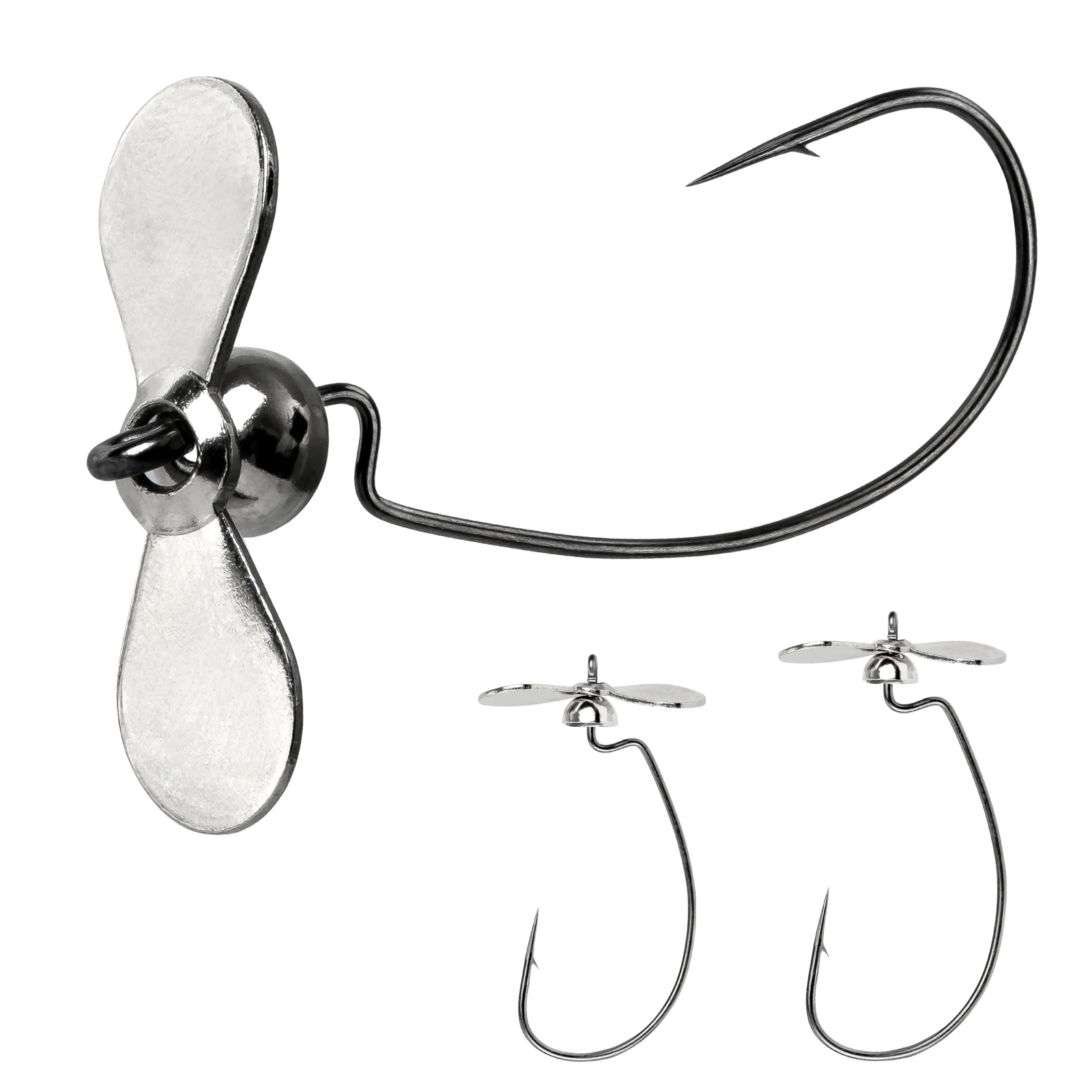 

10pcs/lot Fishing Hook Propeller 2/0# 3/0# Single Hook Jig Bait Fishing Hooks For Soft Lure Fishing Tackle