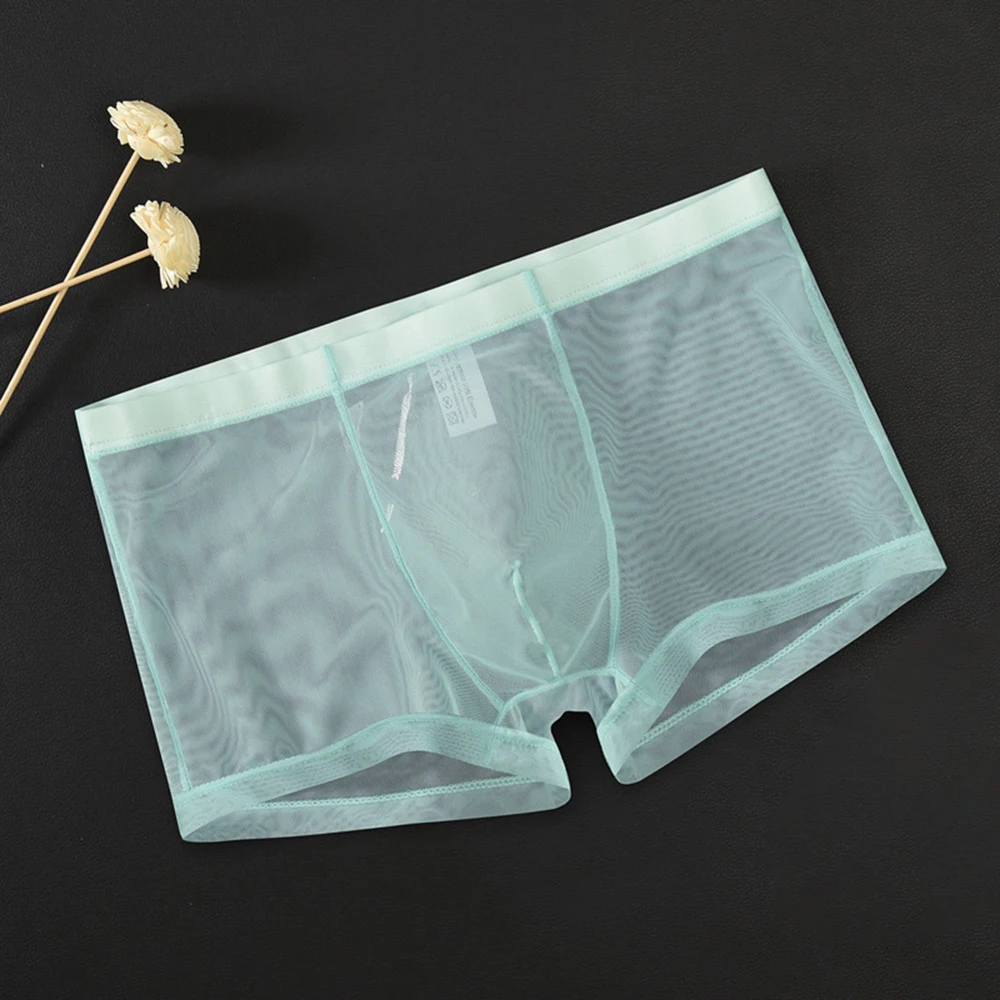 Мужские трусы сетчатые сексуальные тонкие трусики прозрачное нижнее белье белые