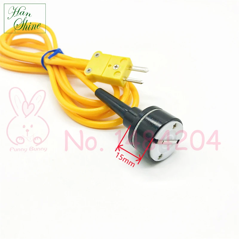 Магнитный термопарный датчик Тип К для измерения температуры поверхности в диапазоне от -50 до +260 градусов Цельсия, ручная пробка с диаметром 23 мм и кабелем длиной 2 метра, миниатюрный коннектор.