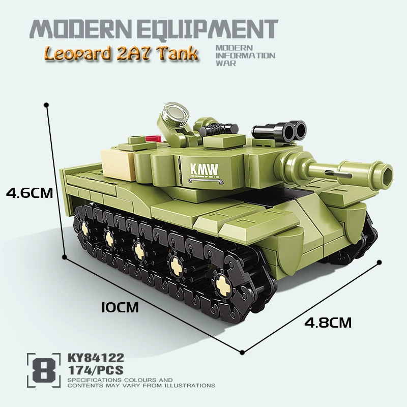 

Набор строительных блоков: Городской армия KAZI 84122, серия танка 2A7, леопард восемь в одном, модель боевого танка, Детская научная и образовательная