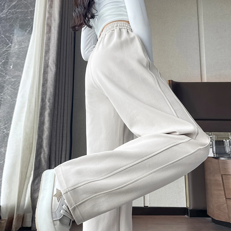 Женские прямые повседневные брюки Осень-зима 2024 свободные спортивные винтажные