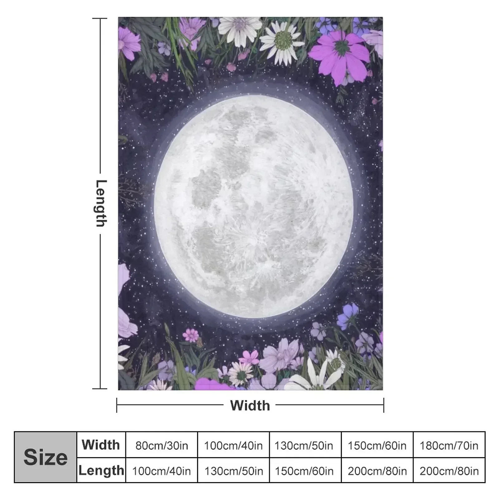 Фото Moon Magic in the Meadow Фиолетовое и розовое одеяло Теплые термоодеяла для кемпинга №2