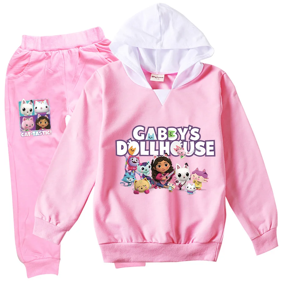 

Cute Gabbys Dollhouse Hoodie Kids Gabby Cats Hoodies Jogging Pants 2pcs Sets Toddler Girls Boutique Outfits Baby Boys Tracksuits