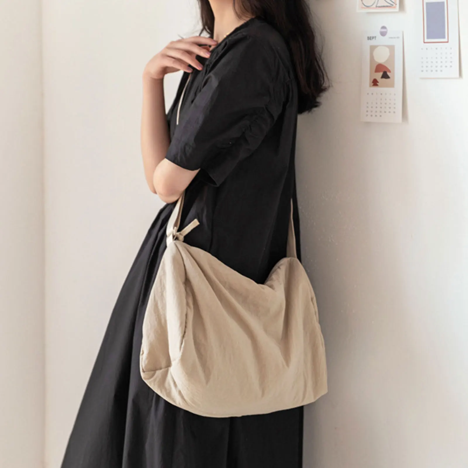 

Сумка на плечо унисекс в японском стиле, трендовая Сумочка через плечо с карманами, отличный подарок для друзей семьи