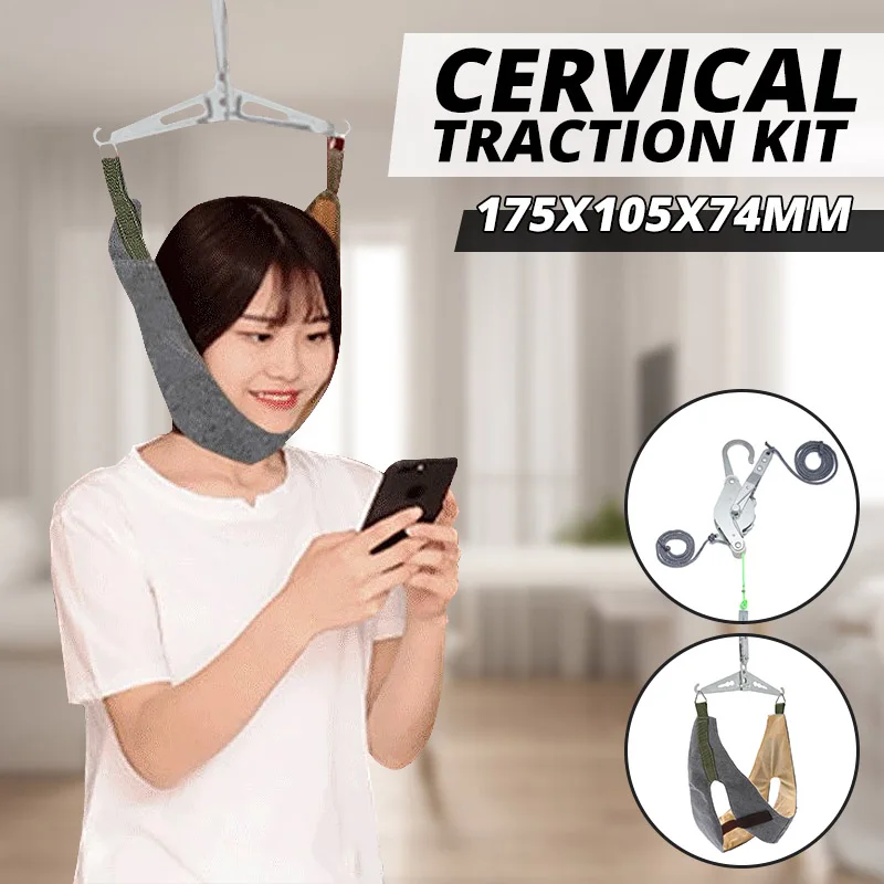 

Cervical Neck Traction Belt Over Door Neck Stretcher Kit Adjustment Chiropractic Back Head Massager Relaxation Health Care