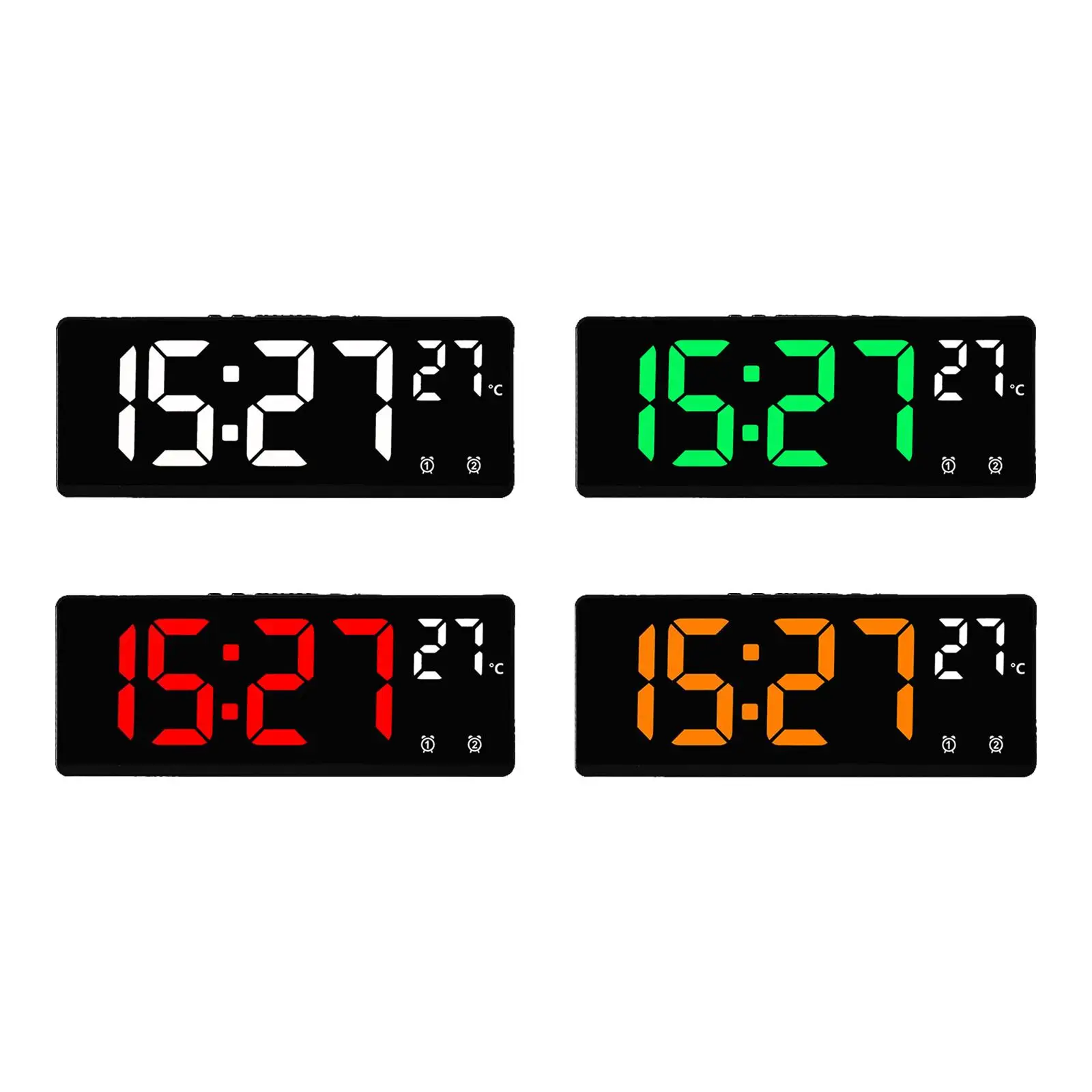 Dimmable Electronic Clock With Temperature Date Large Display For Desk Student Kids