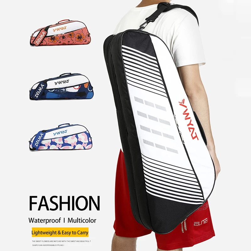 YWYAT Badminton Bag Single Shoulder Sports Bag Waterproof Large Capacity Tennis Racket Bag  with Shoes Clothes Compartments