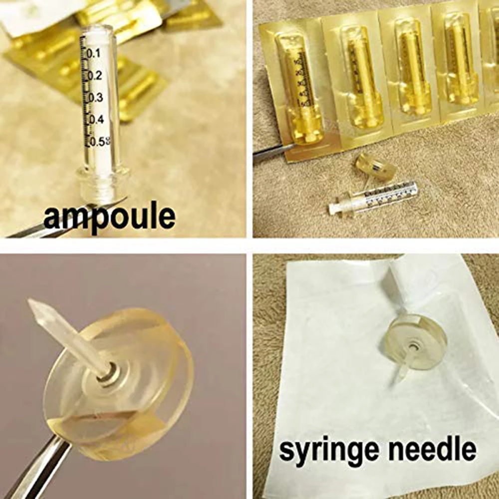 

0.3ML 0.5ML Disposable Sterile Ampoule Head Cartridge Hyaluron Pen Syringe Needle Tip For Hyaluronic Acid Pen Gun Lip Lifting