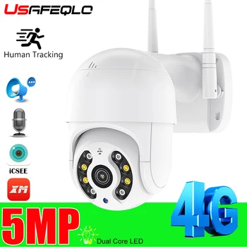 Cámara IP de seguridad para exteriores, cámaras PTZ para tarjetas SIM 4G, 1080P, 3MP, 5MP, HD, inalámbricas WIFI, CCTV, P2P, Onvif, videocámara domo con audio bidireccional, iCsee 1