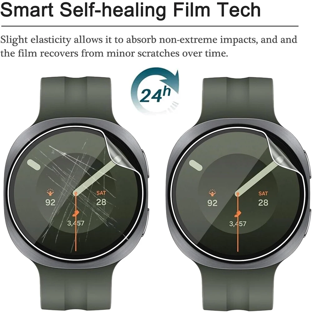 Защитная пленка для Samsung Galaxy Watch 9 44 мм 40 мм, прозрачная, гибкая, мягкая, из ТПУ, антицарапинная, без пузырьков. (art.: 3920dced28716) - 3920dced28716