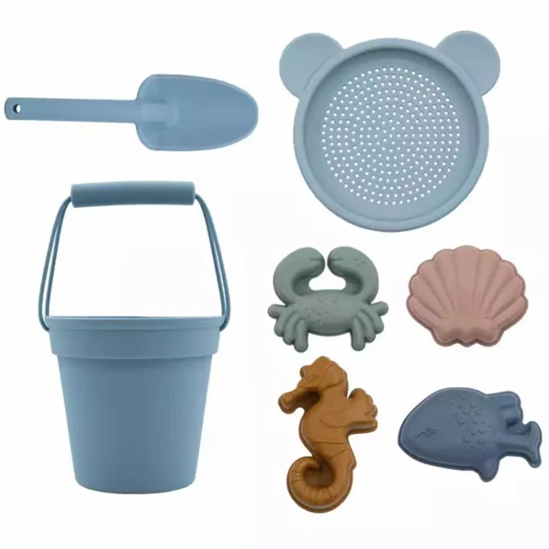

Silicone Sand Toys for Kids Beach Sets Children Cute Animal Model Seaside Sand Mold Tools Outdoor Baby Bath Swimming Summer Toys