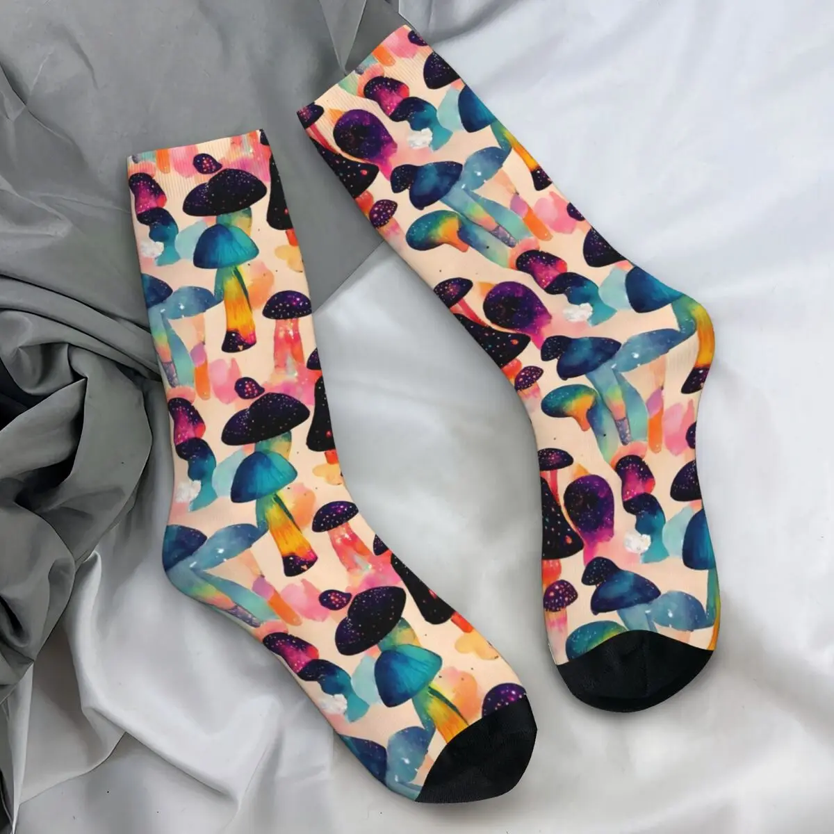 Чулки с грибами зимние красные и зеленые чулки забавные женские удобные носки