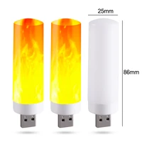l28 usb atmosphere light led flame flashing candle lamp for power bank camping lighting cigarette lighter effect night light