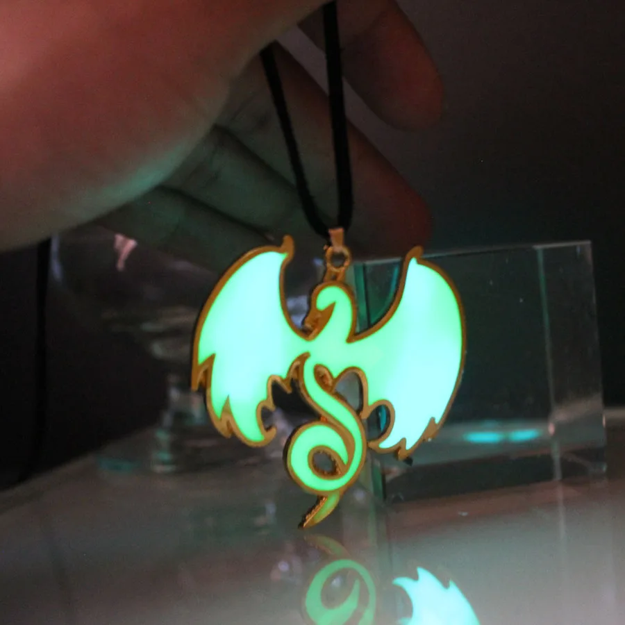Glowing necklace Pete's Dragon Necklace Pendent GLOW in the DARK Gift children's necklace for boys girls
