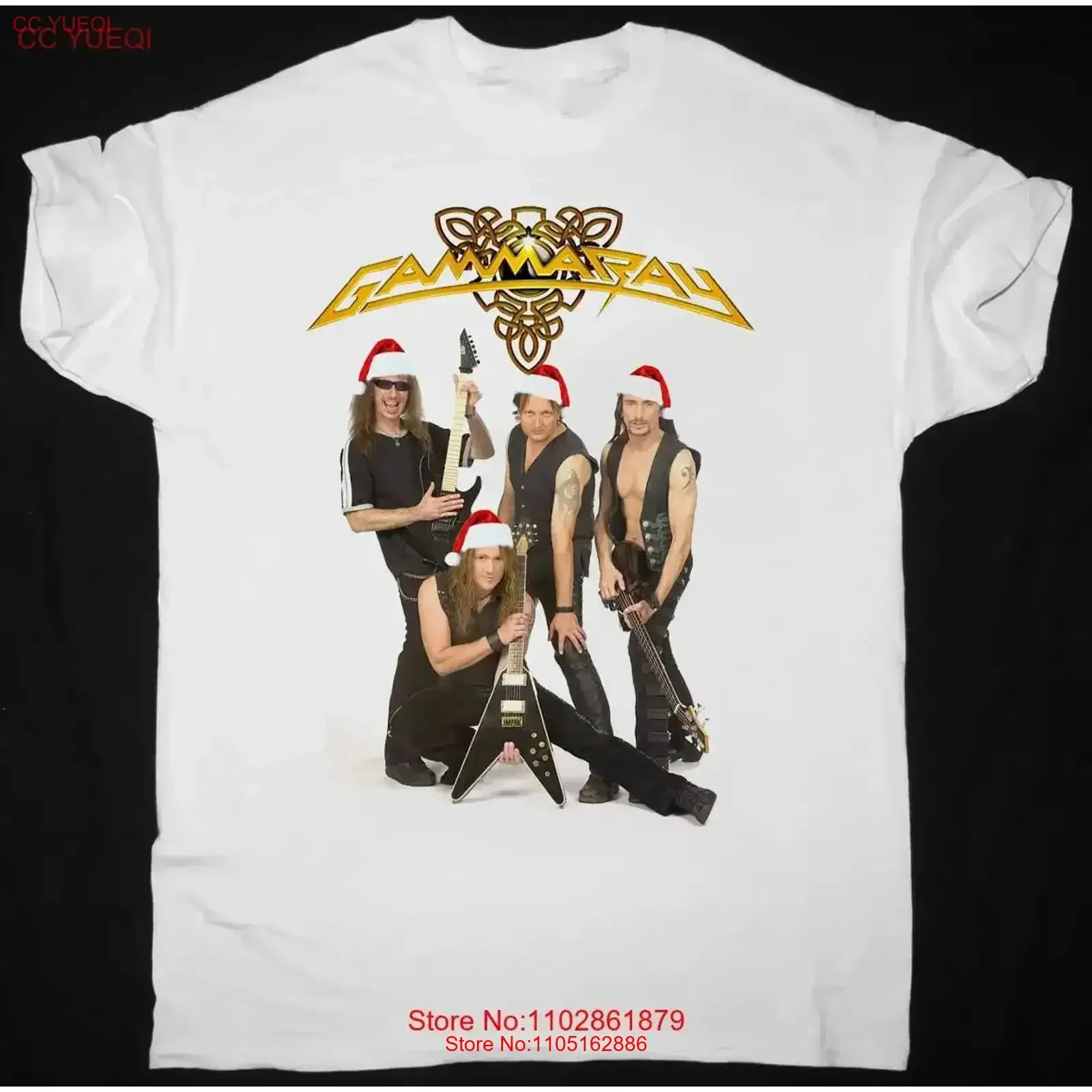 Фото Santa Gamma Ray Band Merry Christmas Белая футболка всех размеров HA38 винтажная стираная растянутая мягкая мужская удобная винтажная футболка №1