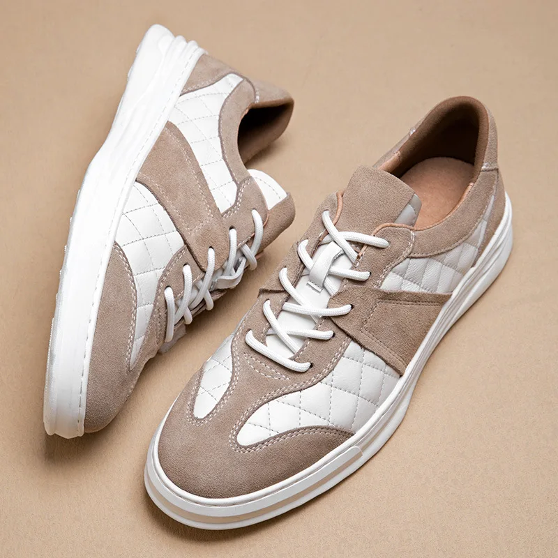 Кроссовки мужские из натуральной кожи повседневная прогулочная обувь для