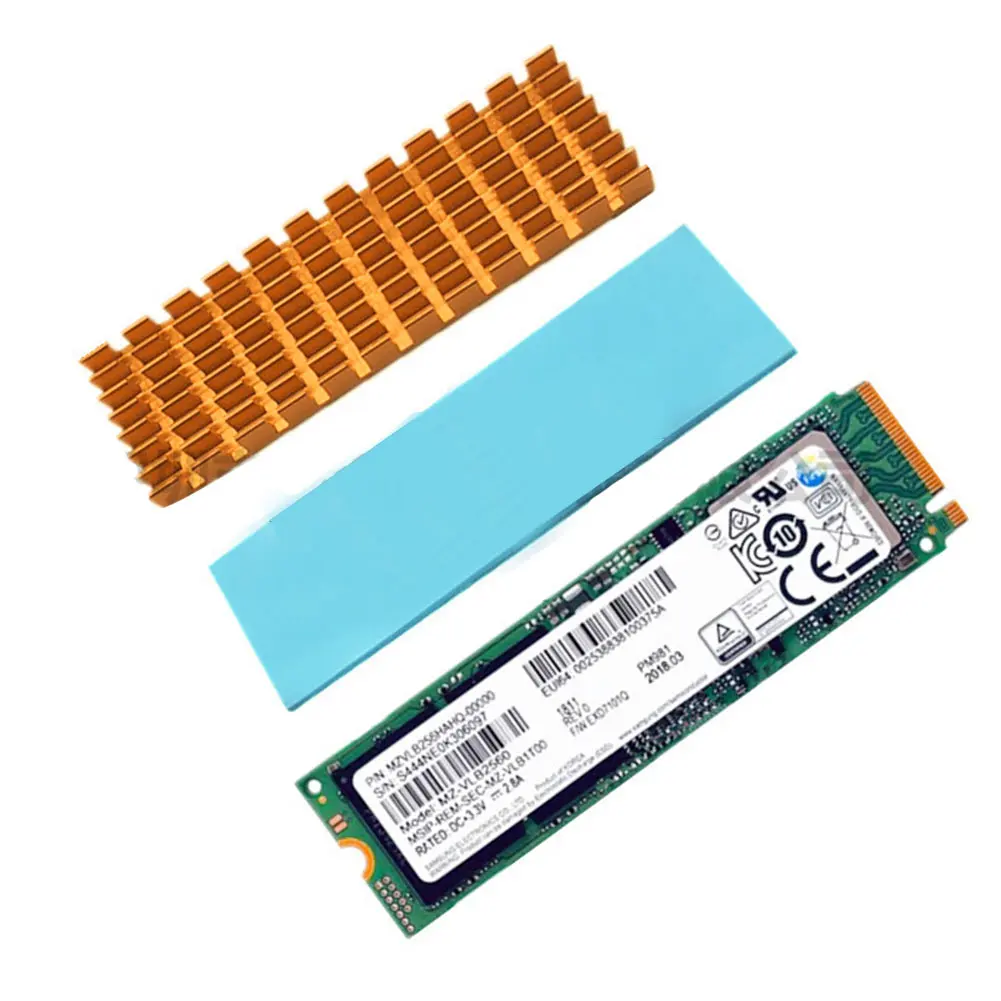 

Replacement Easy Install Thermal Conductive Computer Heat Sink SSD Hard Drive Thickness Cooler Universal Aluminum For M.2 NGFF