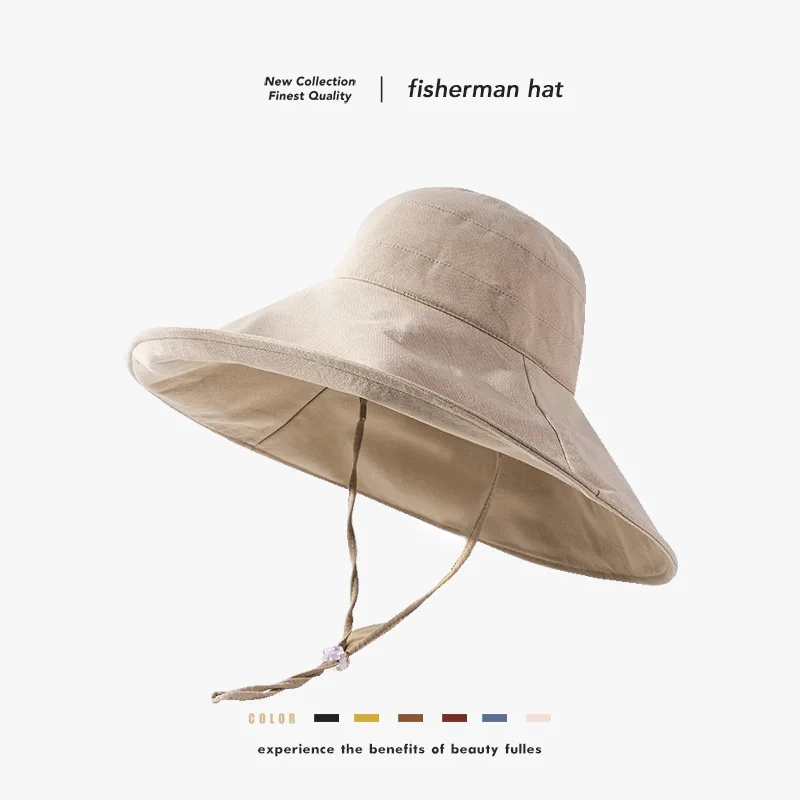 

Spring and Summer Large Brim Fisherman's Hat Beach Sun Hat Women's UV Protection Sun Visor Hat Outdoor Sun Protection Hat