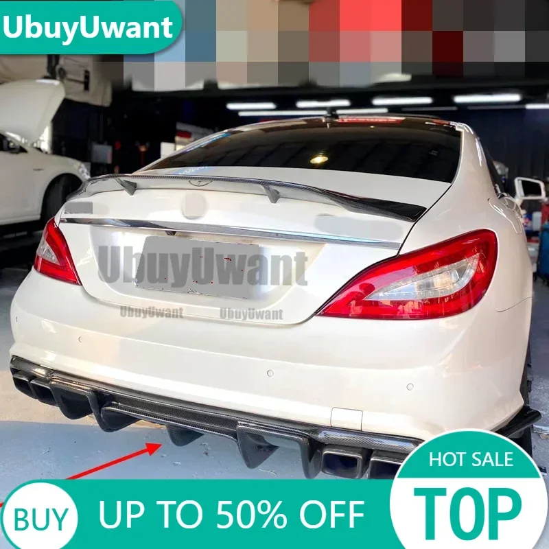 

Для Mercedes Benz CLS Class W218 CLS350 CLS400 бампер из углеродного волокна задний диффузор багажника 2011 ~ 2014
