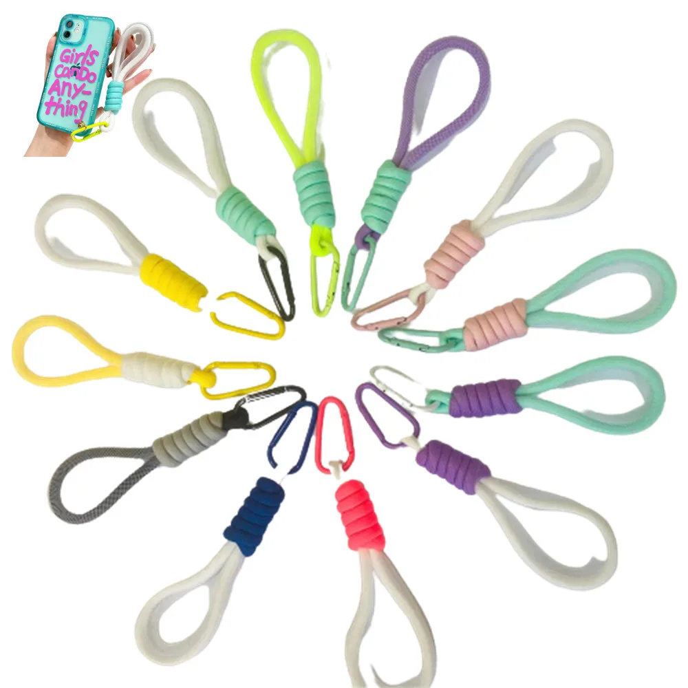

2022 7-8CM Two-color button fluorescent braided rope pendant decoration school bag new accessories Women jewelry