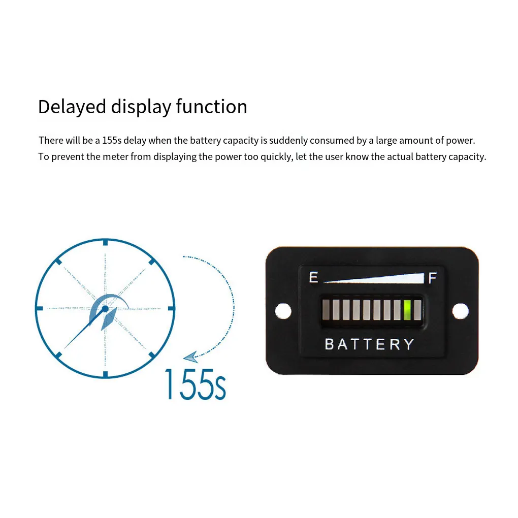 

Universal 12-24V Bargraph Battery Indicator Replacement Fork Car Cart Power Meter Automotive Accessories Spare Parts
