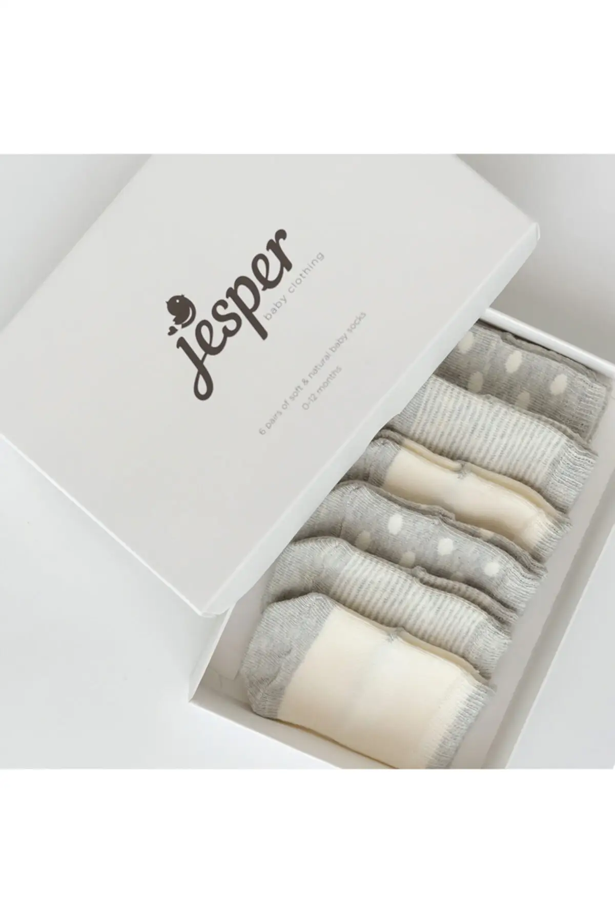 

Gray 6-Set natural cotton baby socks washing Filesi socks underwear