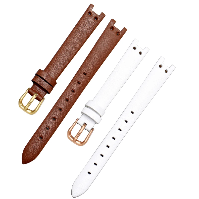 Genuine Leather Watch Strap for Anne Klein Watchband Notch AK Girl Simple Elegant Belt Small Dial Retro Watch Band 12mm bracelet