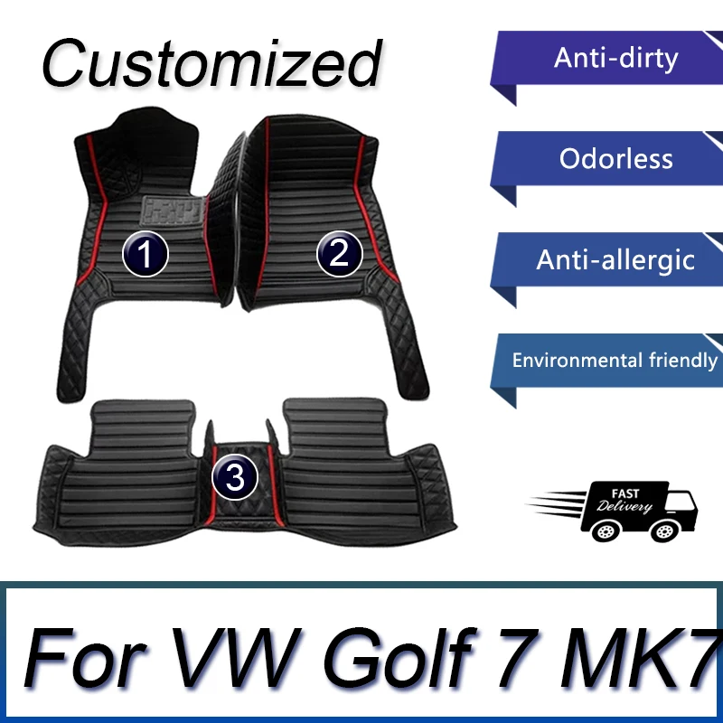 Автомобильные коврики на заказ автомобильные для VW Golf 7 MK7 2012 2013 2014 2015 роскошные