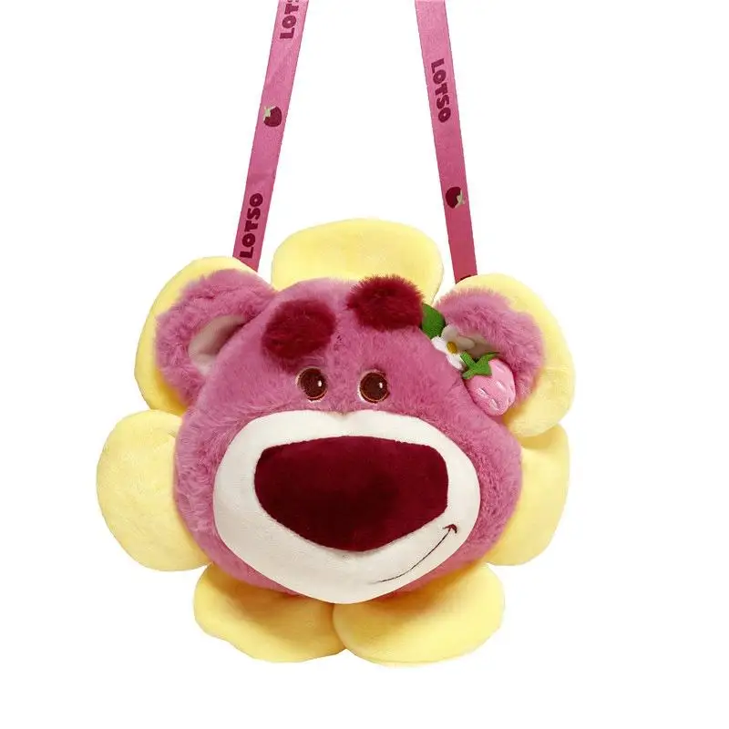 

Disney Anime Spring Flower Series Plush Bag Toy Kawaii Lotso Strawberry Bear Shoulder Bag Messenger Bag Coin Purse Girls Gift