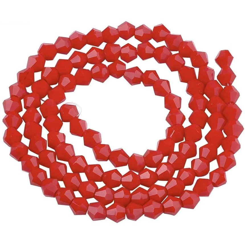 

10 Strands Opaque Solid Color Glass Beads Strands Imitation Jade Faceted Bicone Red Opaque Solid Color Beads for Jewelry Making