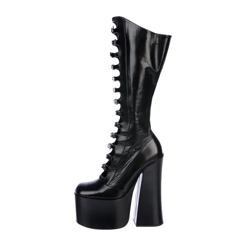 Platform High Heel Womens Boots 2022 Winter Luxury Sexy Nightclub Stage Runway Women Shoes Elegant Punk Women Knee High Boots
