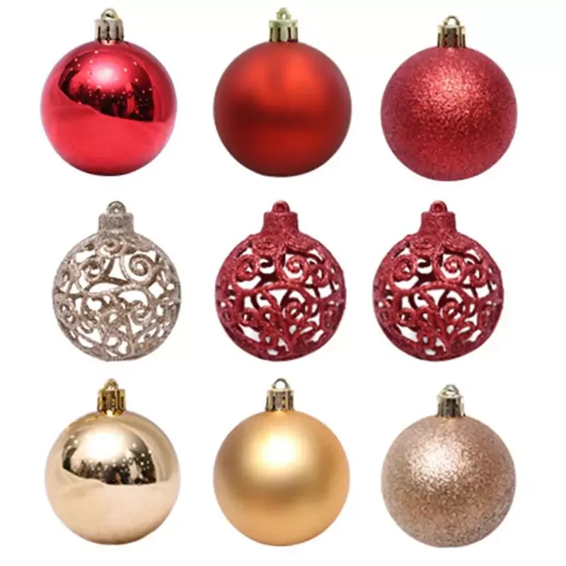 

100pcs Red Color Christmas Balls Ornament For Xmas Tree DIY Hanging Pendant Christmas Ball Set Scene Layout Props Navidad