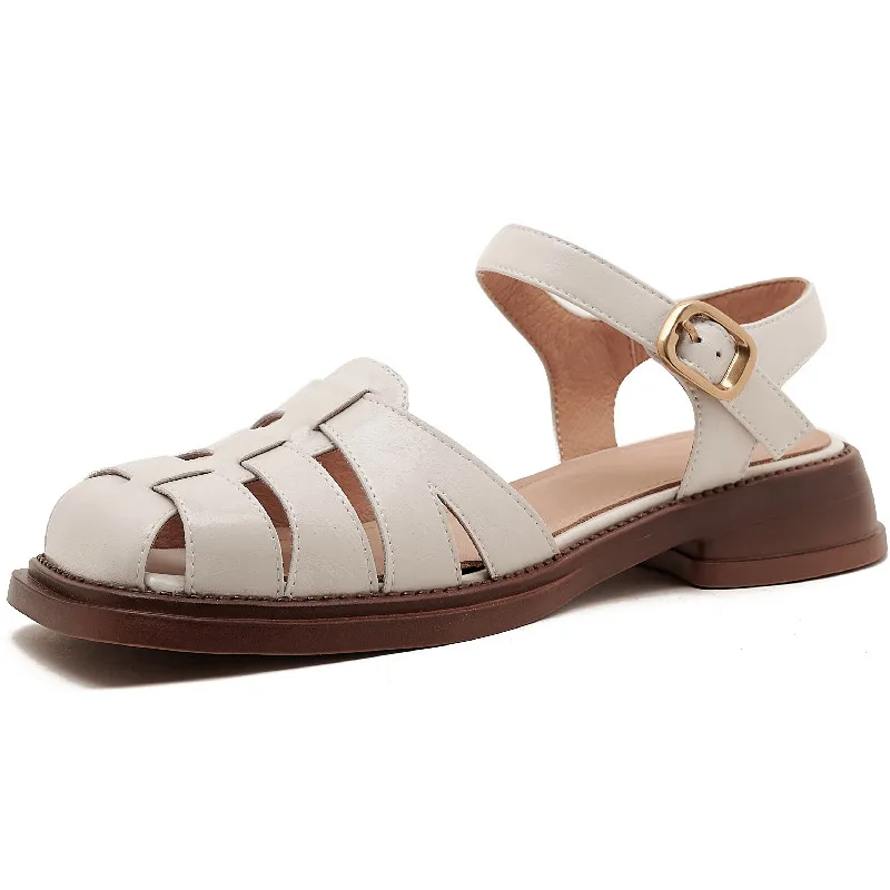 

Dilalula 2023 летние женские сандалии-гладиаторы в стиле ретро с плетением из натуральной кожи на низком каблуке Офисная Женская повседневная обувь для женщин