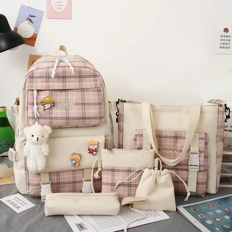 

School Fashionable Piece Backpack, School Backpack, Backpack, Backpack Lightweight Large Capacity Five School Primary