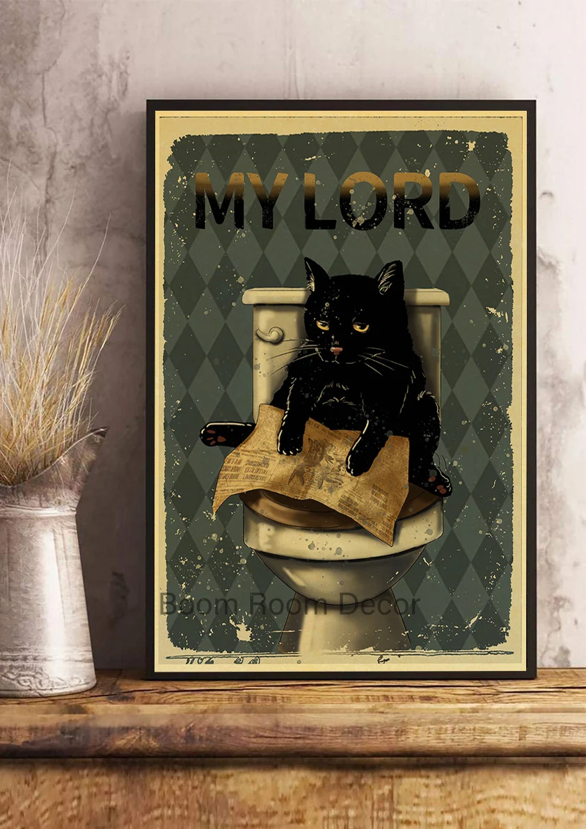 

Настенная картинка "Черная кошка", крафт-бумага