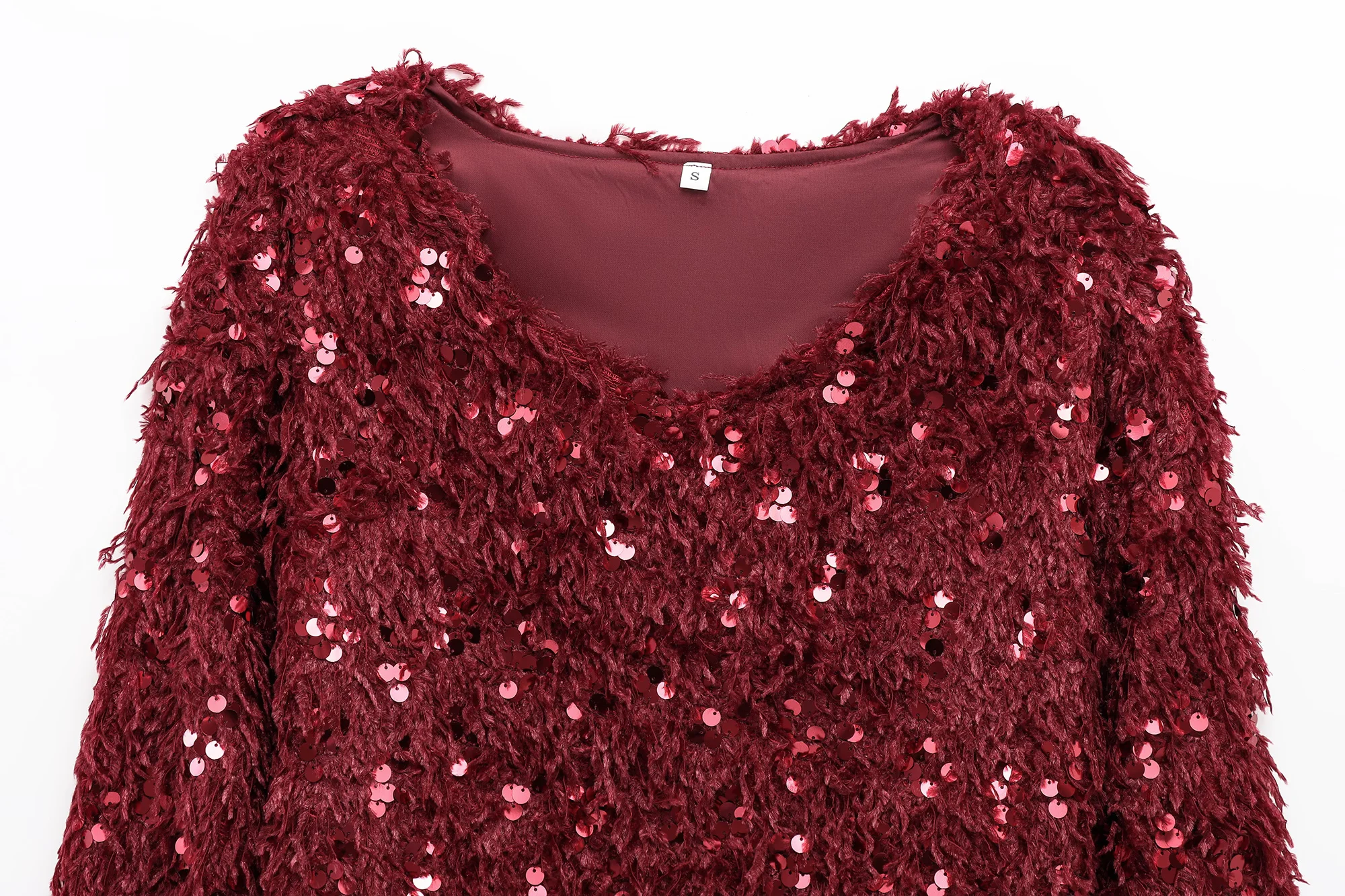 TRAFZA шикарный женский свитер с кисточками и блестками вечерние v-образным вырезом