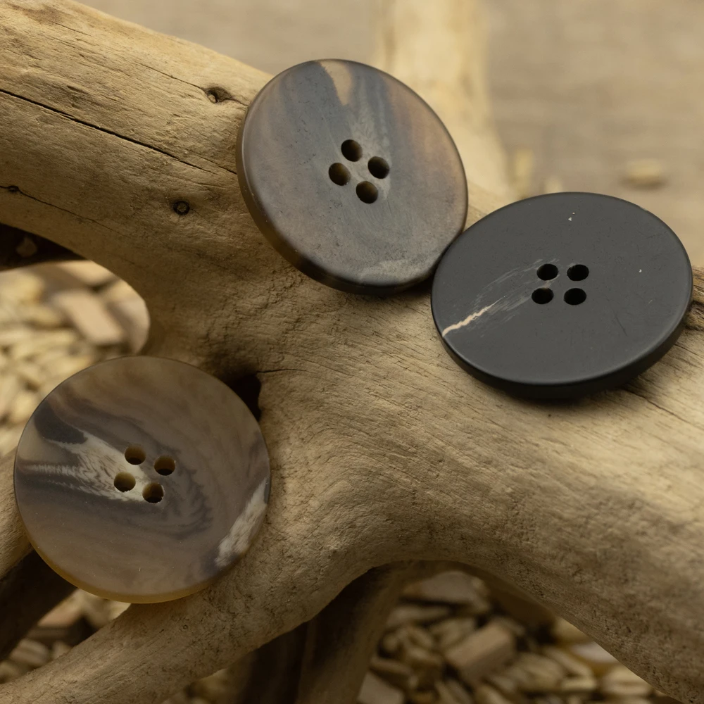 

10pcs Black Flat Matte Polyester Buttons For Clothing Suit Windbreaker Jacket Sweater Tweed Sewing Accessories Eco Winter Button