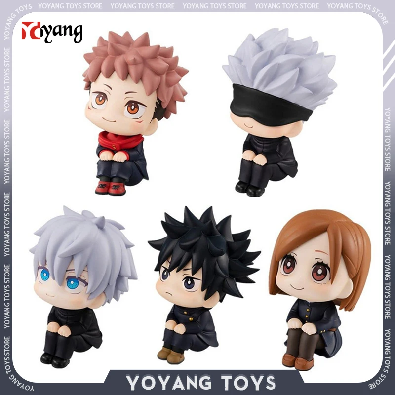 

Jujutsu Kaisen Anime Figure Kugisaki Nobara Gojo Satoru Action Figures Mini Kawaii Knee Hugging Sitting Collectible Models Toys