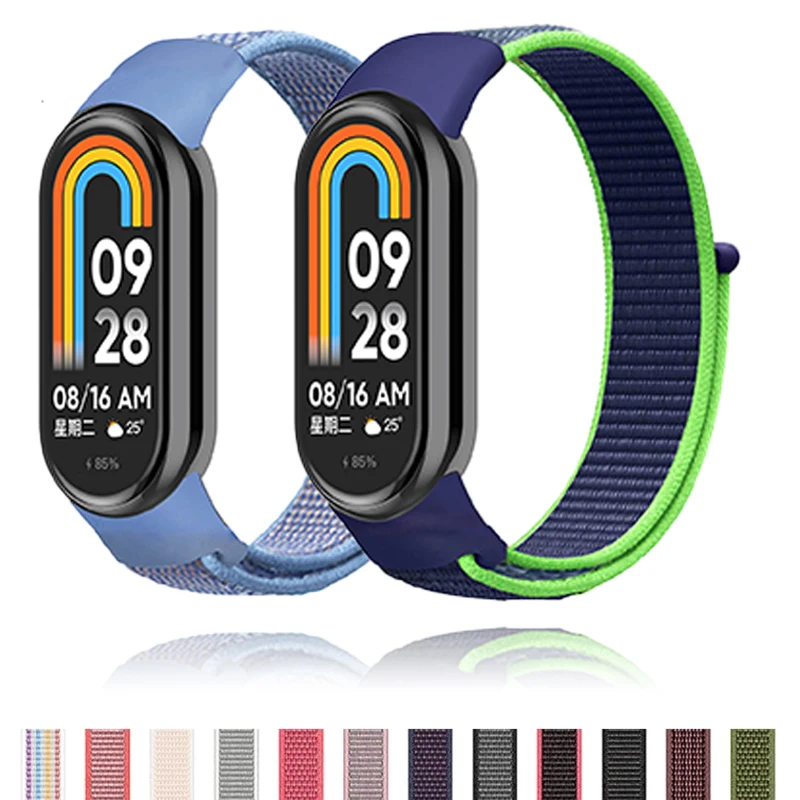 

Ремешок нейлоновый для Xiaomi Mi Band 8, браслет для умных часов, сменный спортивный браслет для Miband 8